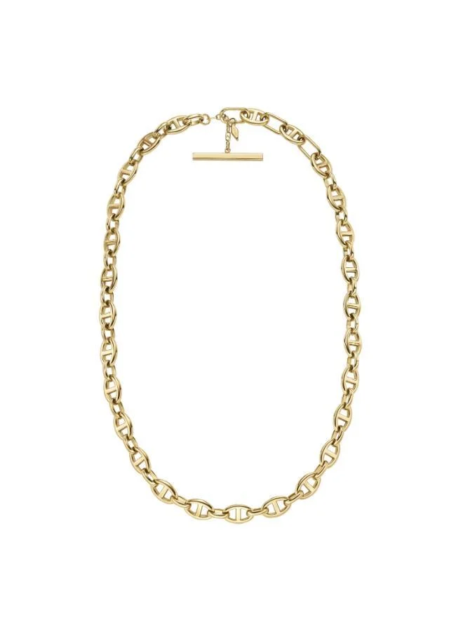 FOSSIL Heritage Gold-Tone Brass Anchor Chain Necklace
