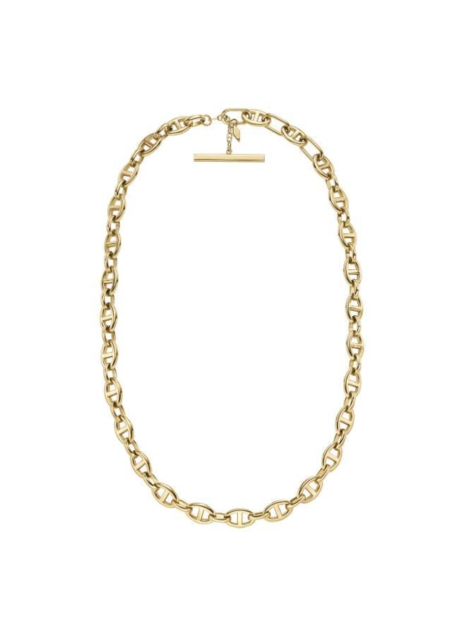 فوسيل قلادة سلسلة مرساة نحاسية بلمسة ذهبية تراثية - Image 1