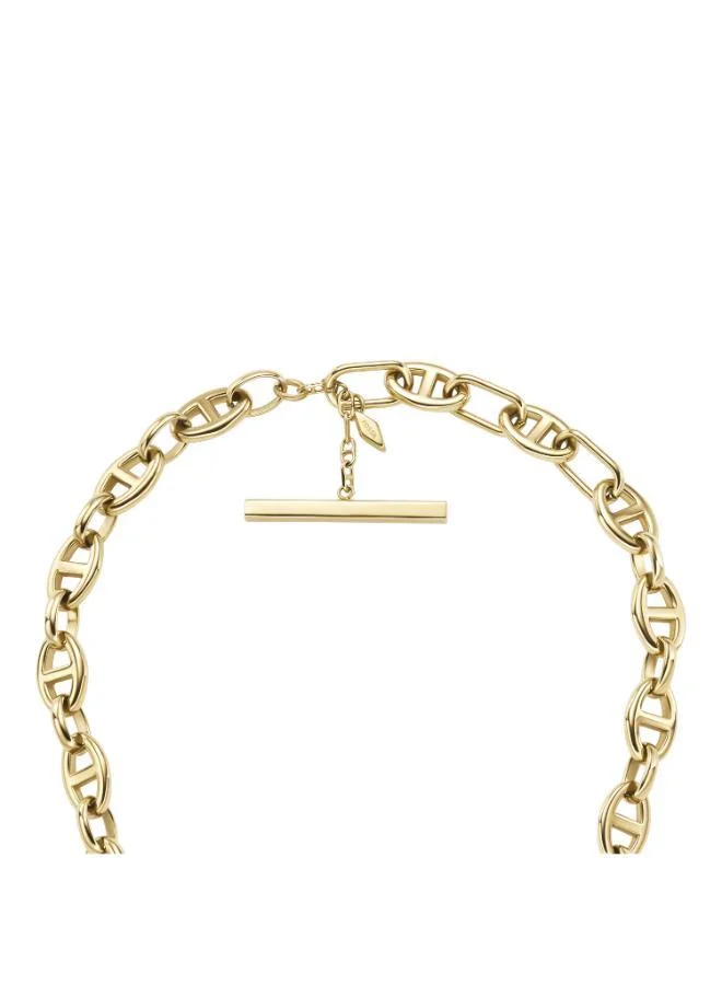 FOSSIL Heritage Gold-Tone Brass Anchor Chain Necklace