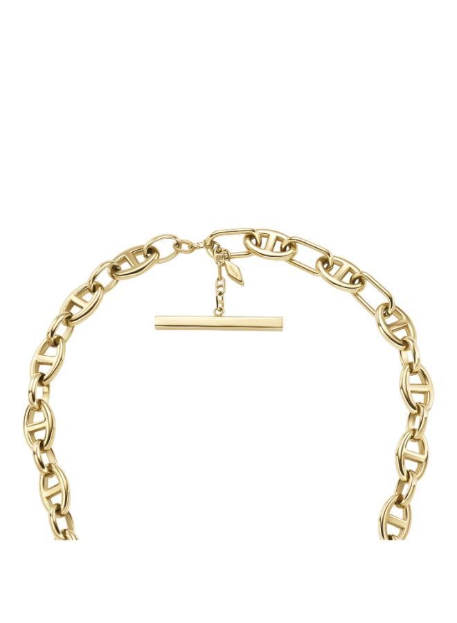 فوسيل قلادة سلسلة مرساة نحاسية بلمسة ذهبية تراثية - Image 2