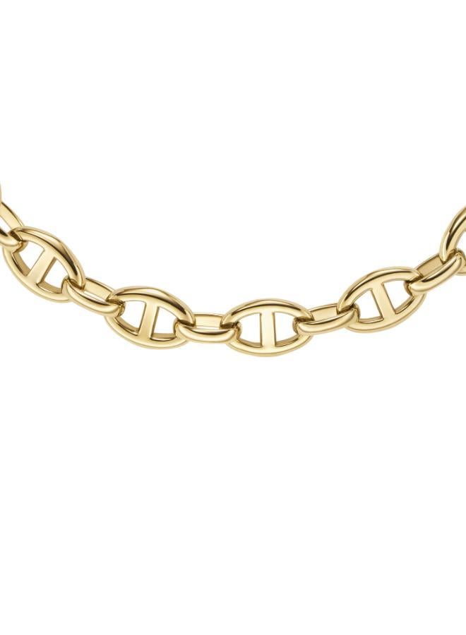 فوسيل قلادة سلسلة مرساة نحاسية بلمسة ذهبية تراثية - Image 3