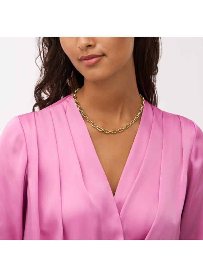 فوسيل قلادة سلسلة مرساة نحاسية بلمسة ذهبية تراثية - Image 5