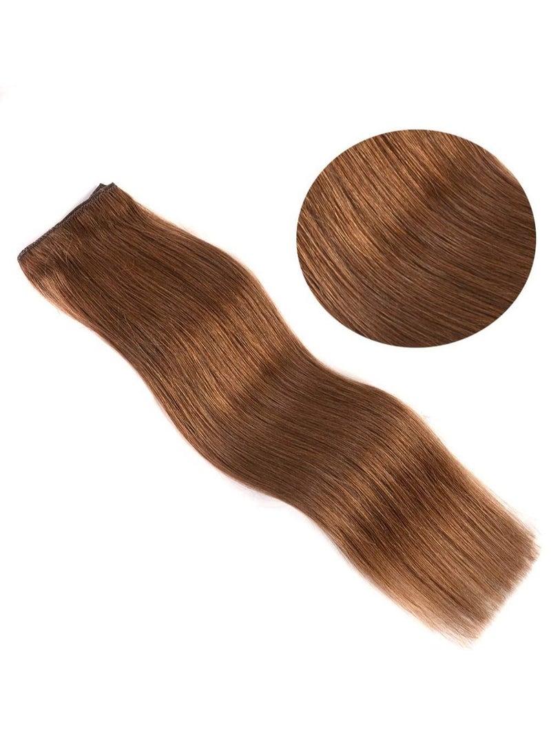 إستيل وصلات شعر بشري ريمي للسيدات مشبك شعر بشري طويل مستقيم حريري على وصلات 100 جرام 4 قطع بني فاتح - Image 5