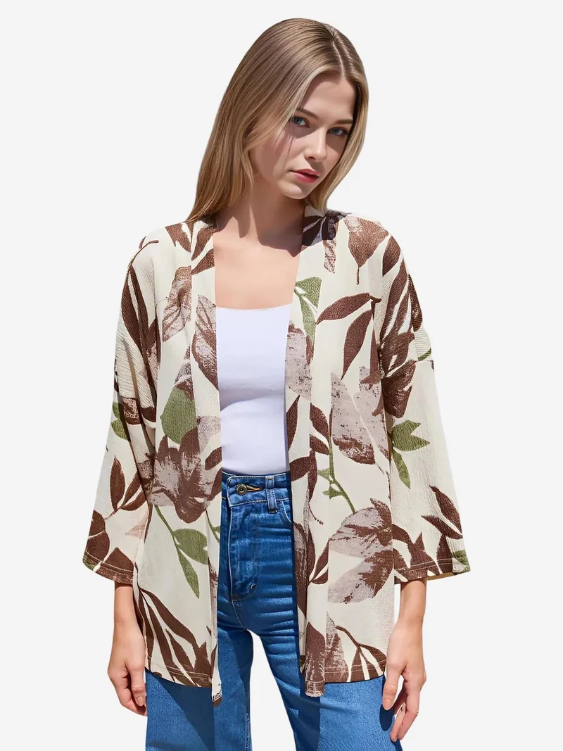 BIG DART BDART Textured Loose Fit Shawl Collar Kimono