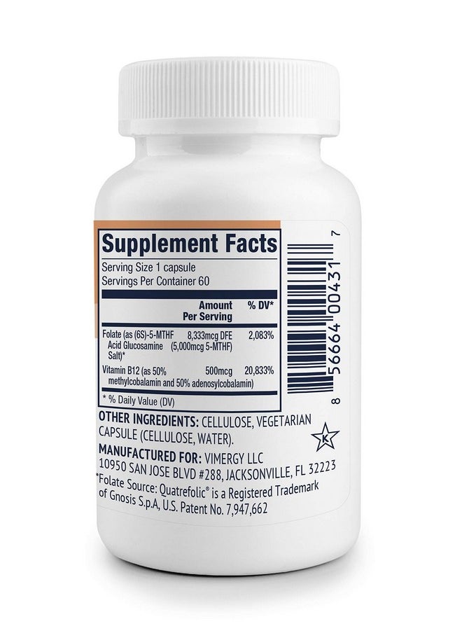Vimergy 5Mthf 60 Servings Highly Absorbable Capsules Supports Brain Health & Cognitive Function Healthy Mood Support Supplement* Nongmo Glutenfree Vegan & Paleo Friendly (60 Count)  - Image 4