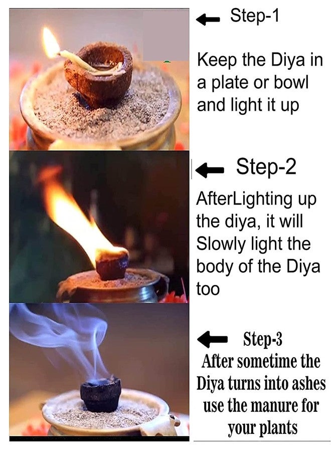 suvasane Natural Panchgavya Cow Dung Diyas_Set (24 Count) Panchagavya Gobar Diya/Vilakku/Deepa for Daily Puja, Festivals - Image 5