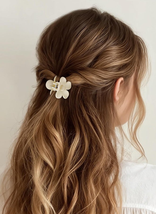 Sunolga Matte Hair Clips for Women, 8 Pack Hair Claw Clips for Thin Thick Hair 2 Inch Rectangle Hair Claw Small Flower Clips Non-Slip Hair Accessories Ideal Gifts for Girls - Image 4