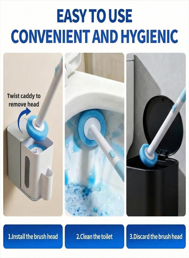 KZKR Disposable Toilet Bowl Cleaner Wand, Compact Toilet Brush and Holder with 32 Pre-Loaded Cleaner Refills, Wall-Mounted Disposable Toilet Brush Ideal for RV, Camper and Small Bathroom - Image 4