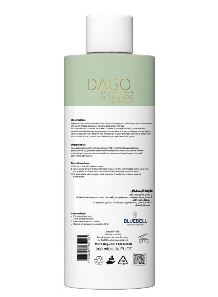 bluebell Dago 5-in-1 Anti-Dandruff & Antifungal Shampoo for All Hair Types – 250 ml - Image 2
