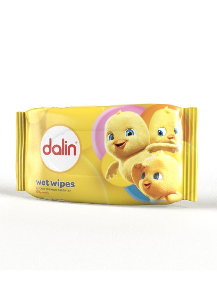 دالين مناديل مبللة من دالين – ٥٦ قطعة – خالية من الكحول، مضادة للحساسية، لطيفة على بشرة الأطفال الحساسة - Image 1