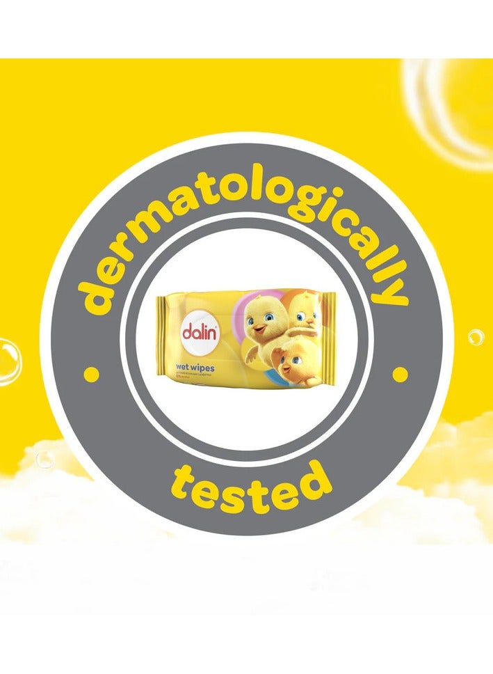 دالين مناديل مبللة من دالين – ٥٦ قطعة – خالية من الكحول، مضادة للحساسية، لطيفة على بشرة الأطفال الحساسة - Image 2