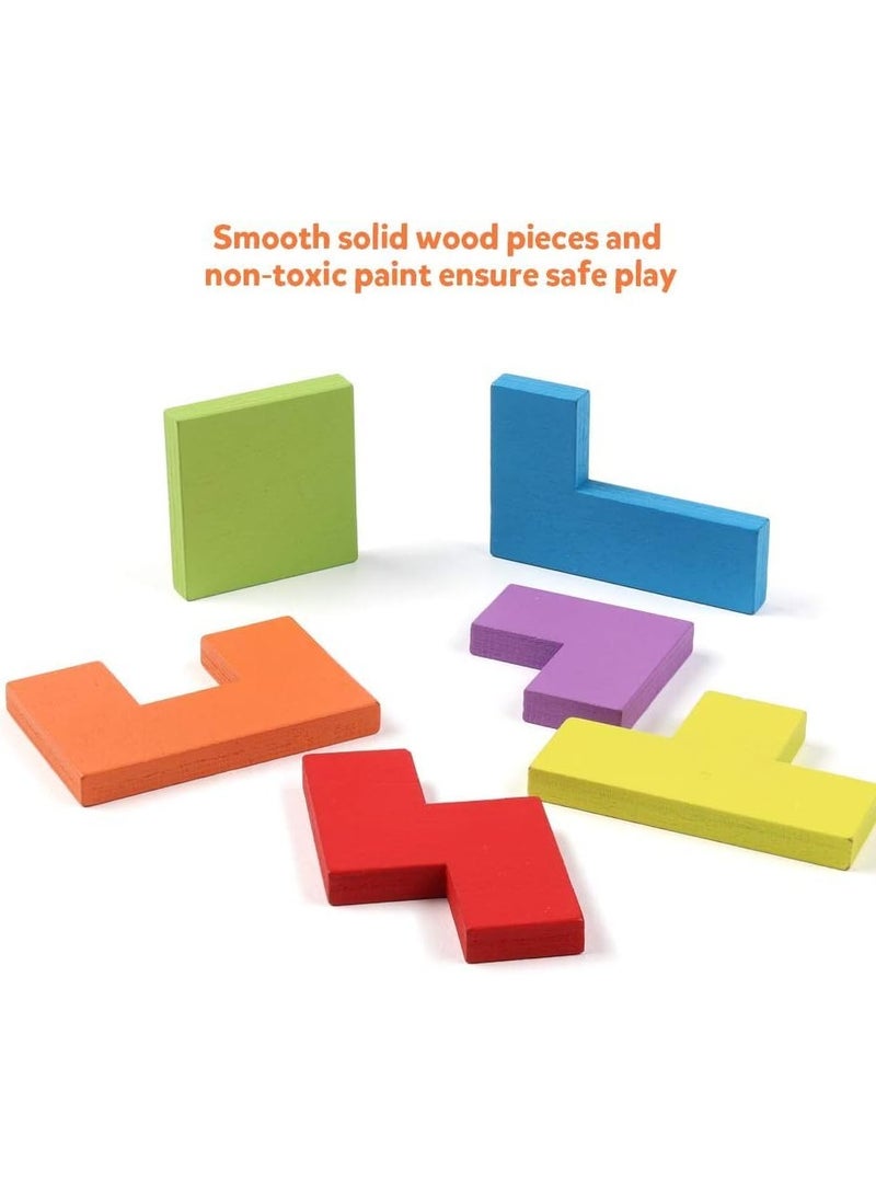 3D Wooden Jigsaw Puzzle, Montessori Stacking Blocks, Educational Tetris Game, Brain Teasers Toy for Kids - Image 5