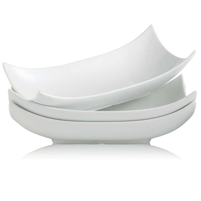 Gomakren Gomakren Serving Platters Serving Bowls Set Turkey Serving Platter Porcelain Serving Dishes For Entertaining Special Curved Deep Large Thanksgiving Christmas Dishes Gifts Set of 3 White 12 Inch
