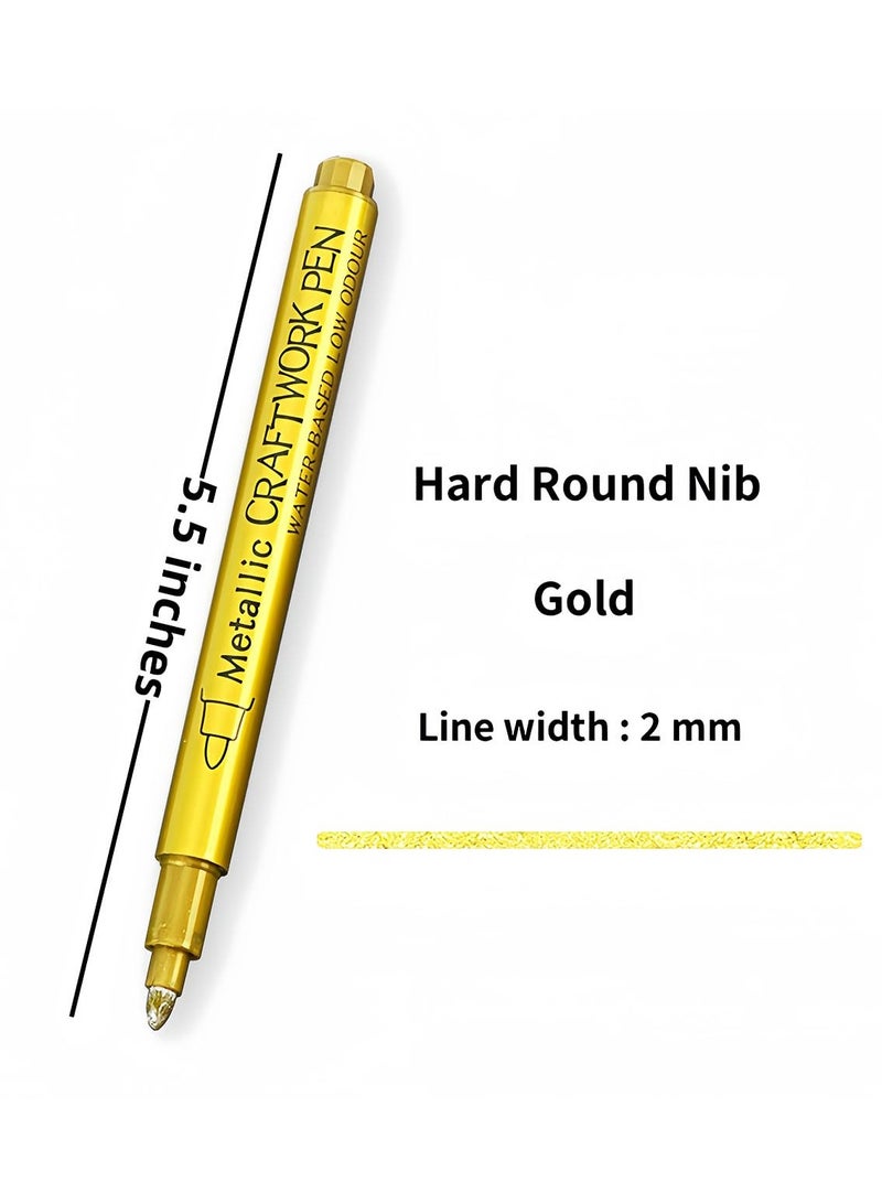 Winner 6Pc Marker Pens Plastic Permanent Marker Pen Highlighter Craftwork Paint Markers Pens Gold Silver Resin Mold Pen DIY Doodling Art Supplies,Permanent Markers,Writing - Image 2