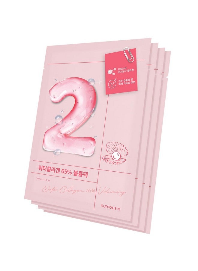 numbuzin numbuzin No.2 Water Collagen 65% Voluming Sheet Mask | Premium Collagen Face Mask | Firm, Supple Skin, Adenosine, Niacinamide, Peptide | Enhances Elasticity, Radiance, Hydration | Korean Skincare - Image 1