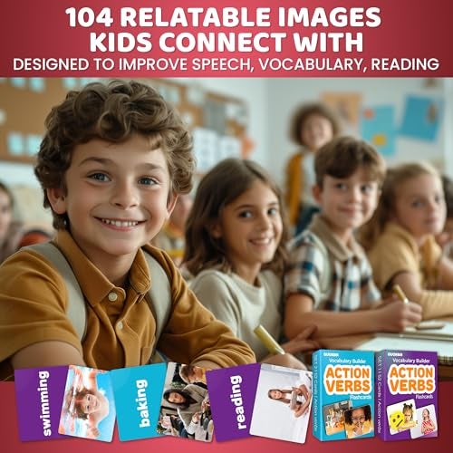 QUOKKA 104 Action Verbs Flash Cards for Speech Therapy Materials ESL Teaching Educational Vocabulary Builder with Realistic Images for Kids Adults Picture Cards for Speech and Cognitive Learning - Image 5