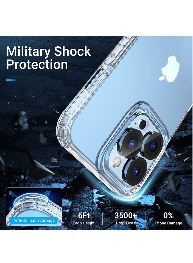 DUSALA [5 in 1 Designed for iPhone 13 Pro Max Clear Case with Screen Protector[2 Pack] +Camera Lens Protector[2 Pack], Military Grade Drop Protection Transparent Cover 6.7 Inch - Image 3