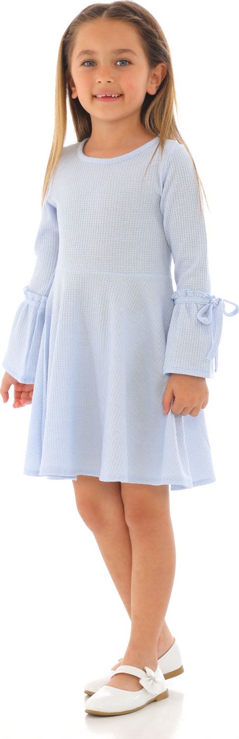 Zepkids Girl Blue Long Sleeve Dress  - Image 2