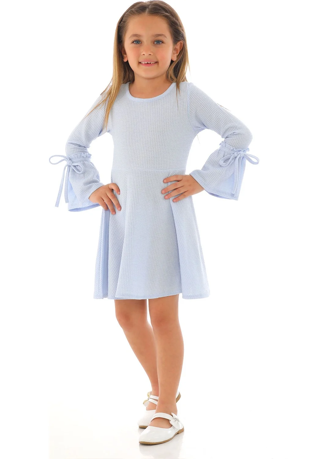 Zepkids Girl Blue Long Sleeve Dress