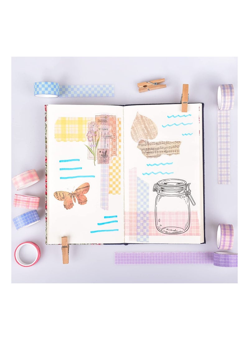 سيوسي مجموعة أشرطة واشي شبكية 20 لفة ، مجموعات أشرطة إخفاء زخرفية ملونة وجمالية لسجلات القصاصات ، والمذكرات ، وحرف الأطفال اليدوية ، ومستلزمات سكرابوكينغ - Image 3