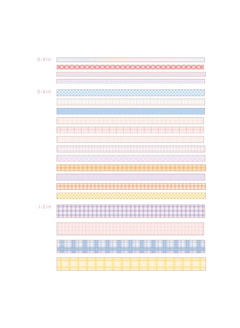 سيوسي مجموعة أشرطة واشي شبكية 20 لفة ، مجموعات أشرطة إخفاء زخرفية ملونة وجمالية لسجلات القصاصات ، والمذكرات ، وحرف الأطفال اليدوية ، ومستلزمات سكرابوكينغ - Image 2