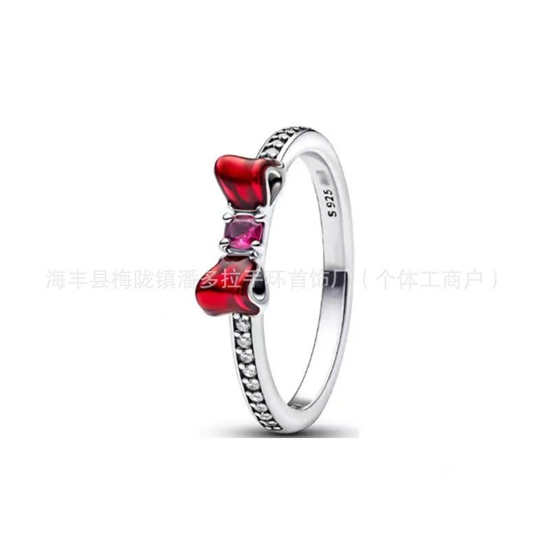 Panjia S925 Silver Elegant Luxury Diamond-Inlaid Ring - Unique Creative Design, Perfect Gift