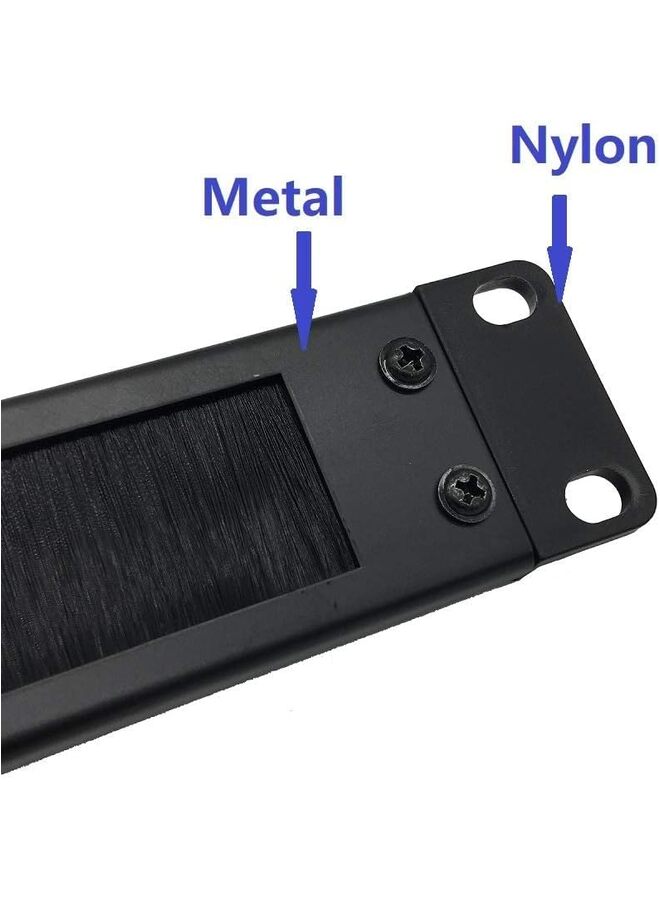 1U Disassembled Rack Mount Cable Management Panel with Brush for Cable Entry for 19-Inch Rack or Cabinet for Network Server Rack Cabinet Enclosure - High Density Filler - Image 3