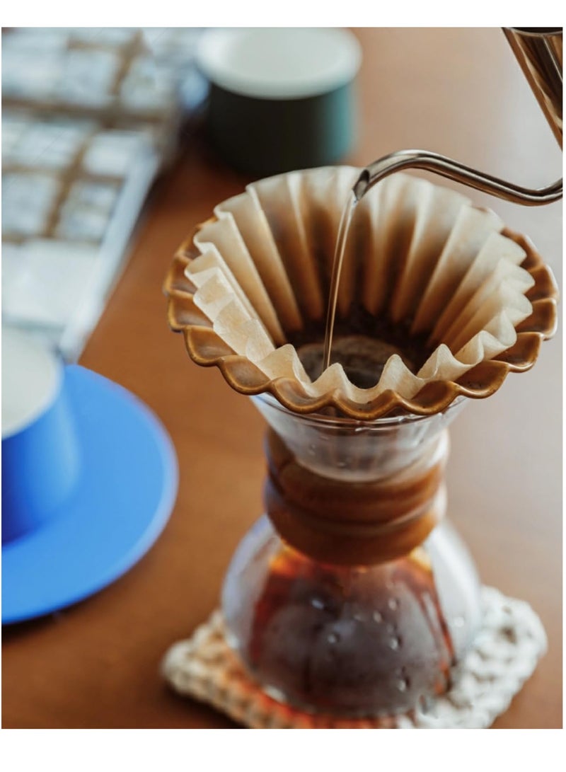 1-2 كوب صغيرة مرشحات القهوة,100 العد القابل للتصرف سلة ورقة مرشح القهوة,متوافق مع Kalita موجة قطرة 155 سلسلة,واحد يقدم وعاء القهوة,صب فوق وتقطر صانع القهوة - Image 3