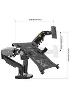 NB NORTH BAYOU Northbayou NB F160-FP Dual Arm Monitor Stand and Laptop Holder for 17-27 Inch and 10-17 Inch Laptop Stand, Full Motion Metal Northbayou NB F160-FP  - Image 5