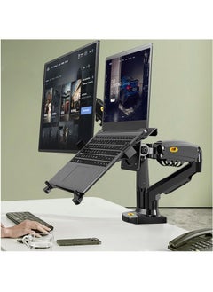 NB NORTH BAYOU Northbayou NB F160-FP Dual Arm Monitor Stand and Laptop Holder for 17-27 Inch and 10-17 Inch Laptop Stand, Full Motion Metal Northbayou NB F160-FP  - Image 3