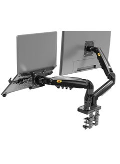NB NORTH BAYOU Northbayou NB F160-FP Dual Arm Monitor Stand and Laptop Holder for 17-27 Inch and 10-17 Inch Laptop Stand, Full Motion Metal Northbayou NB F160-FP  - Image 1