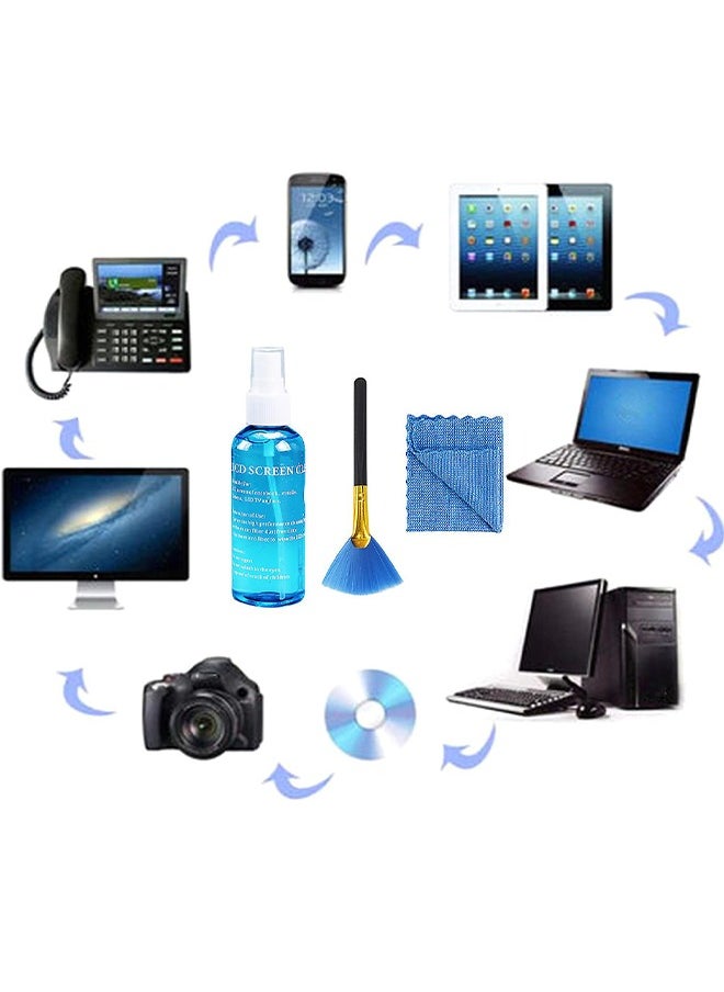 3-in-1 Cleaning Kit for Computers, Laptops, LCD TVs, Screens, Cameras, Mobiles, Lenses, and Tablets