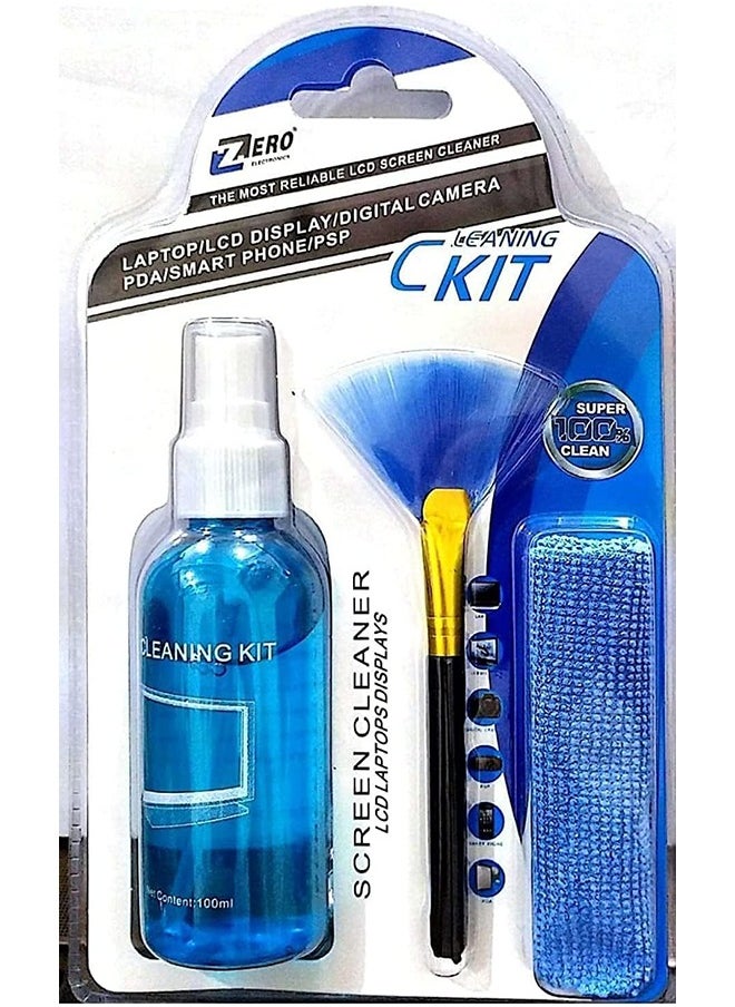 3-in-1 Cleaning Kit for Computers, Laptops, LCD TVs, Screens, Cameras, Mobiles, Lenses, and Tablets