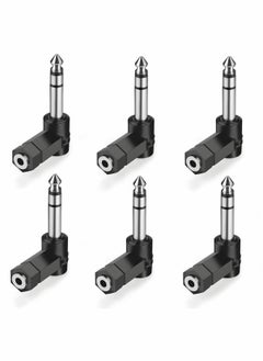 KASTWAVE 6 PCS 3.5mm Right Angle Male to Female Audio Adapter Converter TRS Stereo Jack Plug AUX Connector Compatible with Headset, Tablets, MP3 Players, Game Controller, Speakers  - Image 1