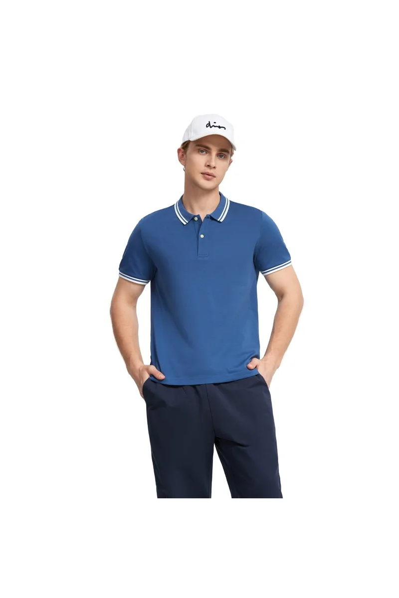 GIORDANO Men's Blue Regular Fit Polo Shirt