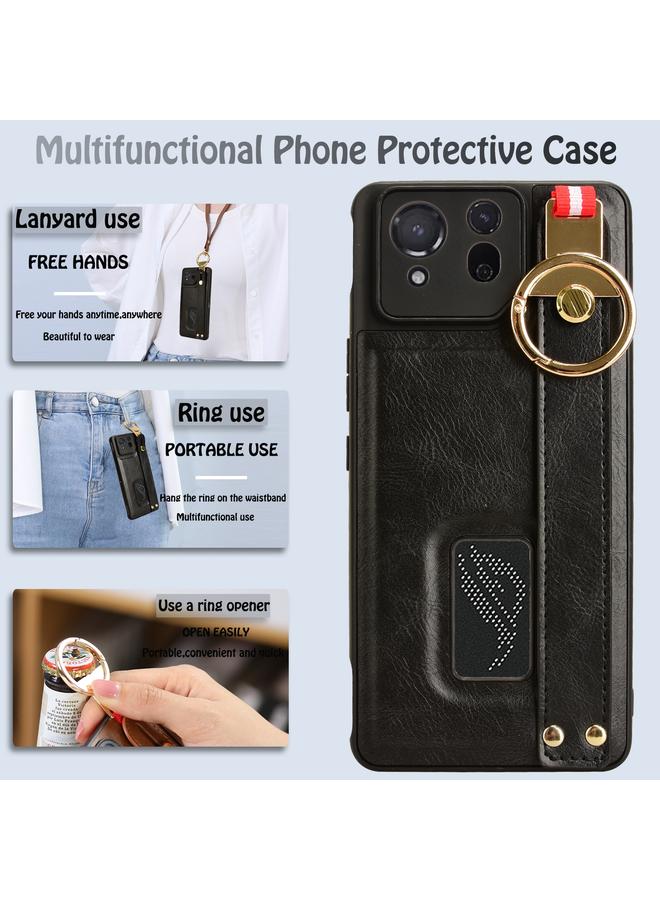 S-TOP Case For Asus ROG Phone 8 Pro Wristband Leather Back Phone Case - Image 5
