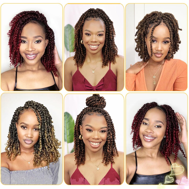 Karida Passion Twist Hair 10 Inch 8 Packs, Pre Twisted Passion Twist Crochet Hair For Black Women, Pre Looped Passion Twist Curly Crochet Hair, Short Crochet Passion Twist Hair (10 Inch (Pack of 8), Gray#) - Image 5