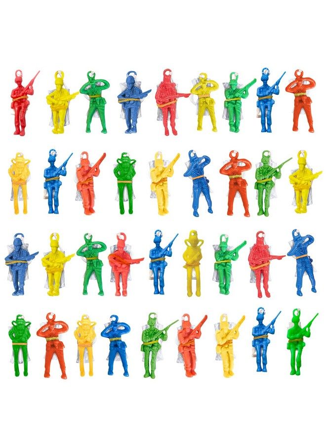 ArtCreativity Mini Paratroopers With Parachutes Bulk Pack Of 36 Vinyl Parachute Men Toy In Assorted Colors Durable Plastic Army Guys Playset Fun Parachute Party Favors For Boys And Girls - Image 1