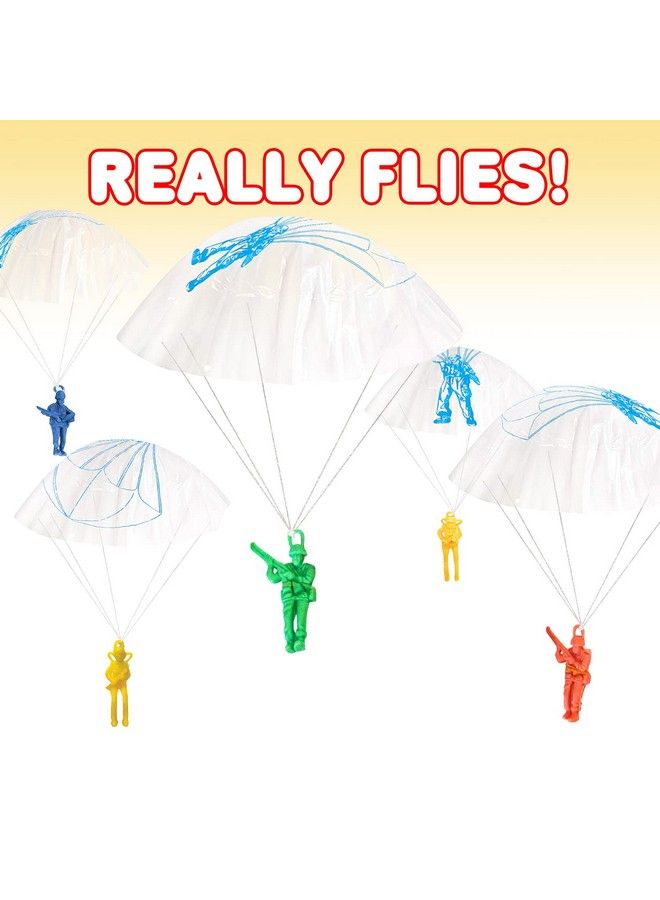 ArtCreativity Mini Paratroopers With Parachutes Bulk Pack Of 36 Vinyl Parachute Men Toy In Assorted Colors Durable Plastic Army Guys Playset Fun Parachute Party Favors For Boys And Girls - Image 5