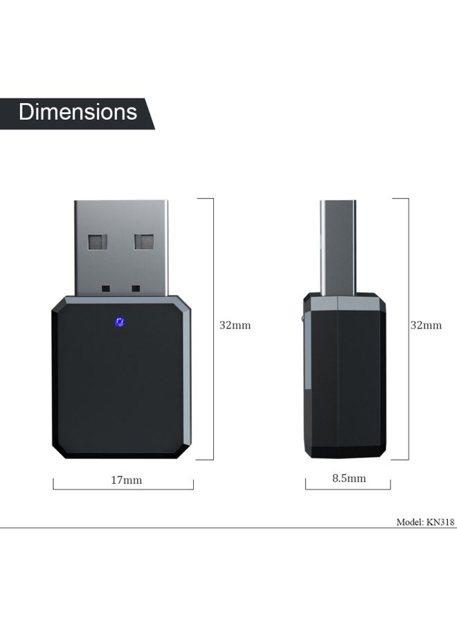BURAQ KN318 USB Bluetooth 5.1 Adapter Audio Receiver  - Image 2