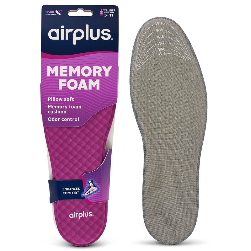 Airplus Memory Comfort Shoe Insoles With Memory Foam for Pressure Relief Ideal For Men and Women