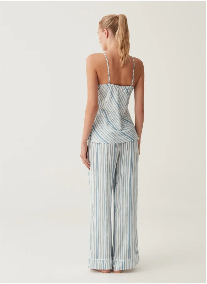 Ovs Ovs Striped Pyjama Top With V Neck