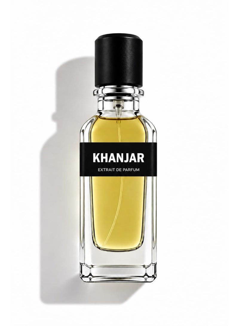 KHANJAR Extrait de Parfum 50ml Unisex – Long Lasting Oud Leather Woody with Saffron, Rose, Cedarwood & Vanilla