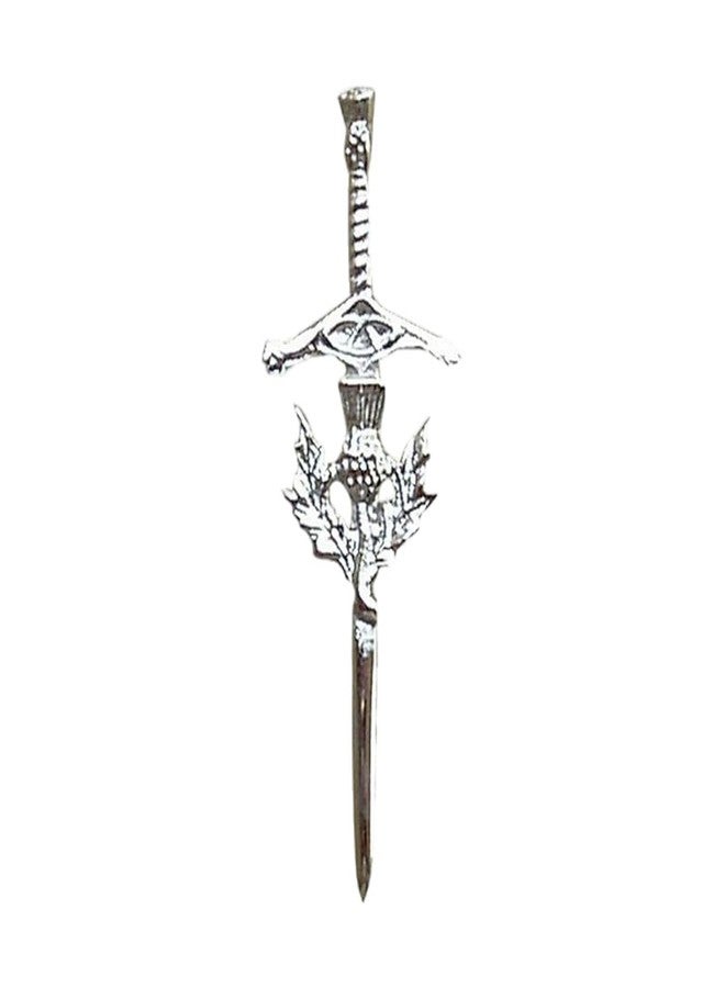 AAR B New Thistle Badge Kilt Pin Chrome Plated Finish Highland Wear Kilt Accessory - Image 1