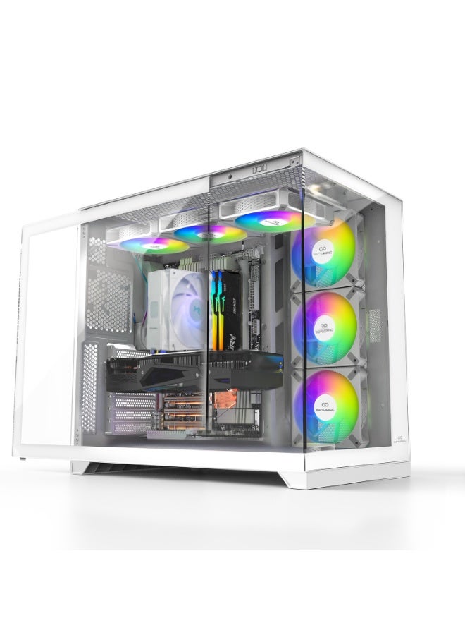 انفني ارك INFINIARC RTX 5060 GAMING DESKTOP PC (CUBE Case, B860 DS3H Motherboard, RTX 5060 8GB GPU, Intel Core Ultra 5 CPU, 16GB DDR5 RAM, 1TB SSD M.2, Digital ARGB Air Cooler, 650W PSU, Windows Pro) White White - Image 2