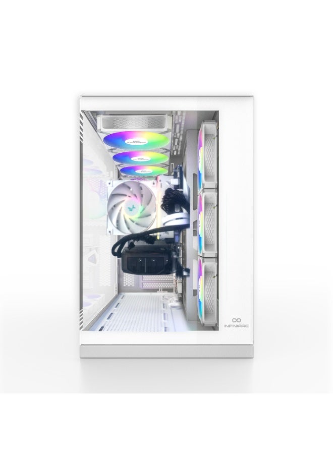 انفني ارك INFINIARC RTX 5060 GAMING DESKTOP PC (CUBE Case, B860 DS3H Motherboard, RTX 5060 8GB GPU, Intel Core Ultra 5 CPU, 16GB DDR5 RAM, 1TB SSD M.2, Digital ARGB Air Cooler, 650W PSU, Windows Pro) White White - Image 4