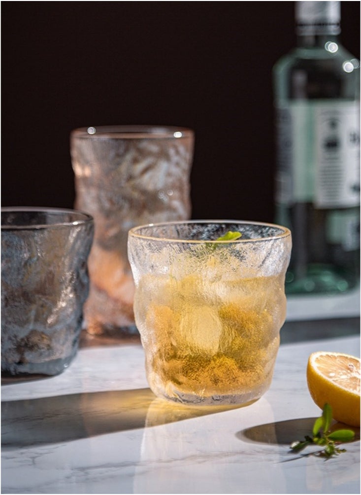 WAOKN 310ml 6 Glacier Line Glass Sets Ribbed Glassware Beverage and Juice Miscellaneous Drinks Water Glasses Cup Home Guest Cup Coffee Cup for Soft Drinks Juice Lemonade Coffee Milk Clear  - Image 3