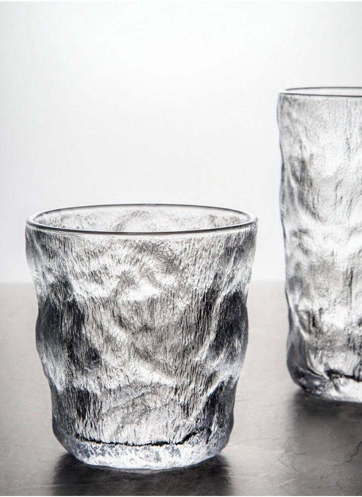 WAOKN 310ml 6 Glacier Line Glass Sets Ribbed Glassware Beverage and Juice Miscellaneous Drinks Water Glasses Cup Home Guest Cup Coffee Cup for Soft Drinks Juice Lemonade Coffee Milk Clear  - Image 1