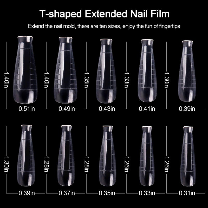 EBANKU 402 Piece Dual-Form Tip Sets, Dual-Ended Gel Brush, Picker, Nail File, Clip, Horseshoe Nail Form for Acrylic Extension - Image 2
