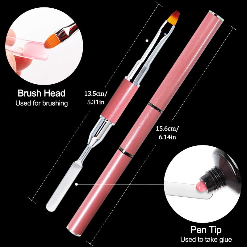 EBANKU 402 Piece Dual-Form Tip Sets, Dual-Ended Gel Brush, Picker, Nail File, Clip, Horseshoe Nail Form for Acrylic Extension - Image 5